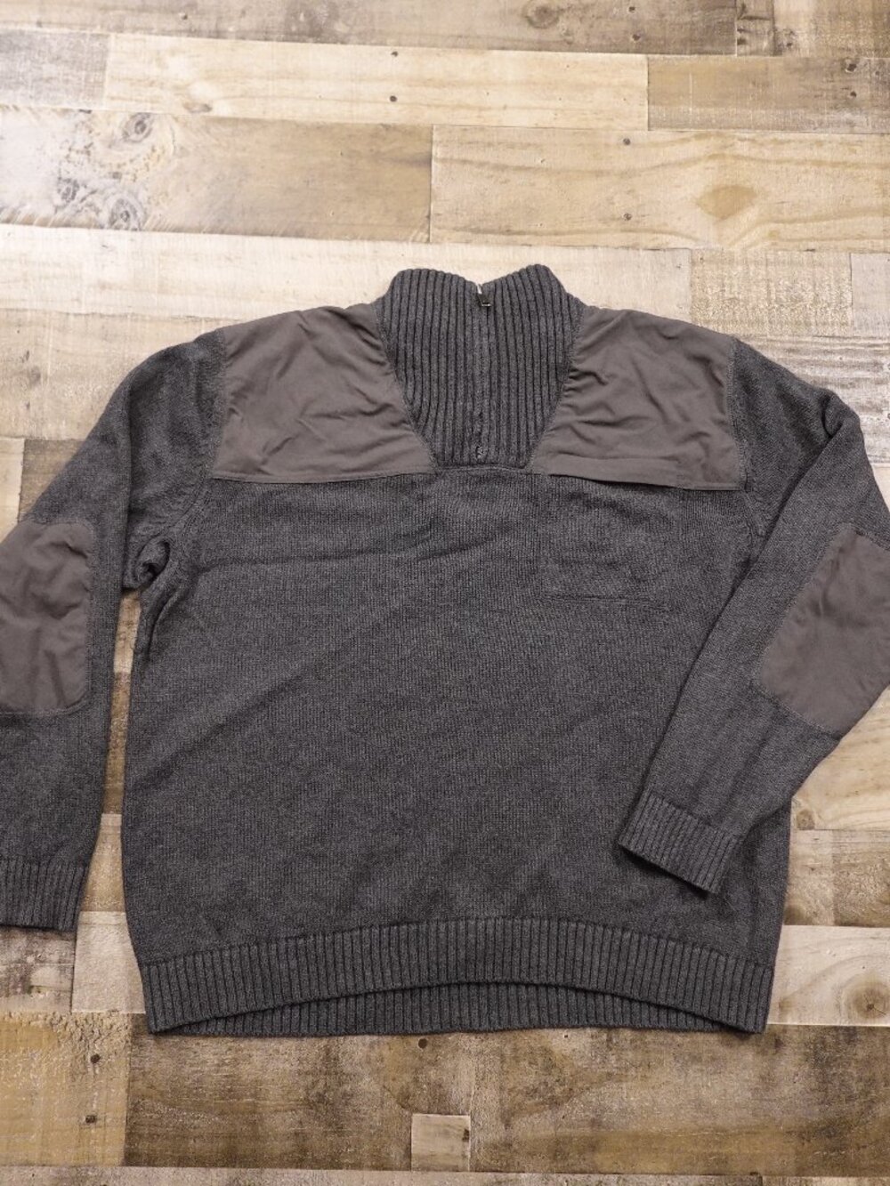 Duluth Trading Brigadier Mock Neck Sweater Men’s 2XL Gray Wool Blend